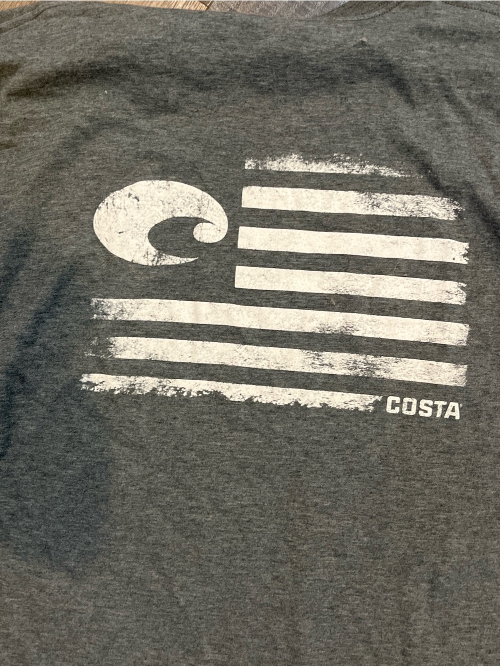 Costa Dark Heather Gray Logo Short Sleeve Tee - Picture 4 of 4